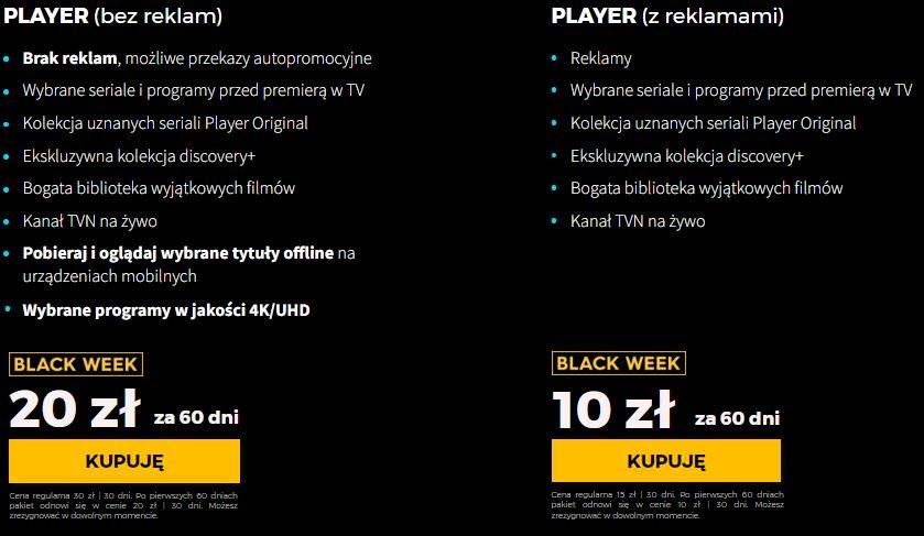 BLACK WEEK w Player.pl! online